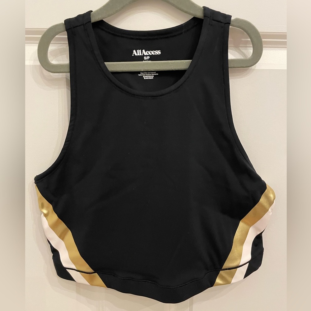 ALL ACCESS STEVIE Cutout Gold Black Back Sports Bra